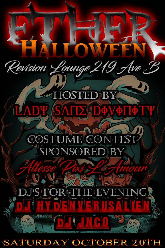 knowledgeeyn's tweet photo. OCT 20TH ONE NIGHT ONLY ETHER PRE HALLOWEEN PARTY  @revisionloungenyc DJ JNCO 
DJ HAYDENVERSUSALIEN NO COVER CHARGE 21+ $100 CUSTOME CONTEST ITS GONNA BE CRAZY #synfuldreamzent #synfuldreamzlife #synfuldreamzevents https://t.co/mTpRsgwtG6