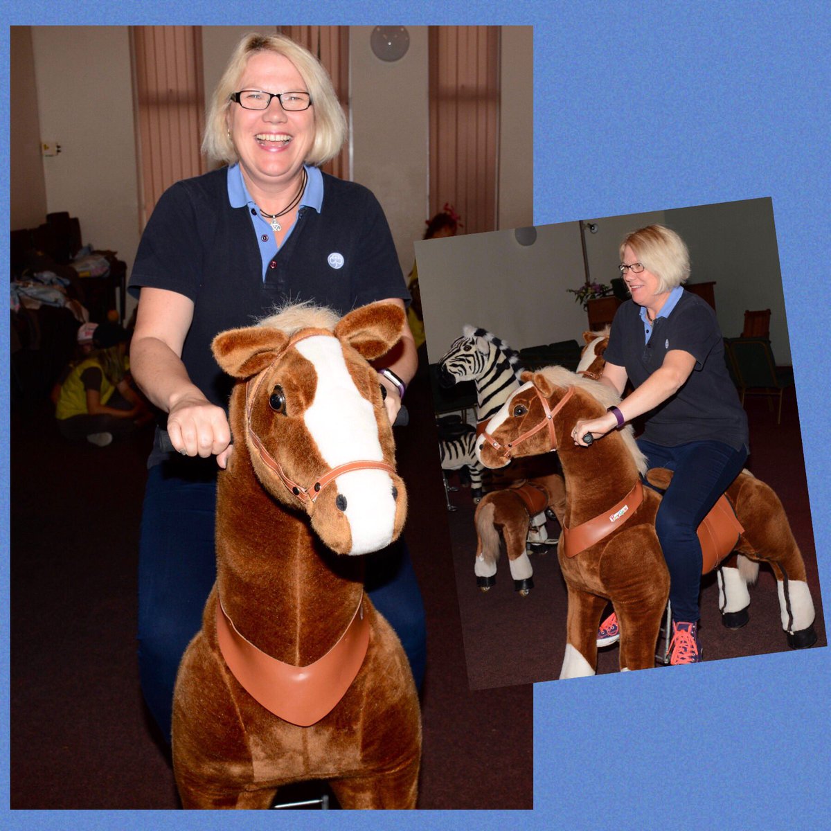 MaxineTJones's tweet photo. Went to Brownies...rode a mechanical horse! π€£ #OnlyInGuiding @Girlguiding @gguidinganglia #LeadersHaveFunToo https://t.co/IQvyebfawB