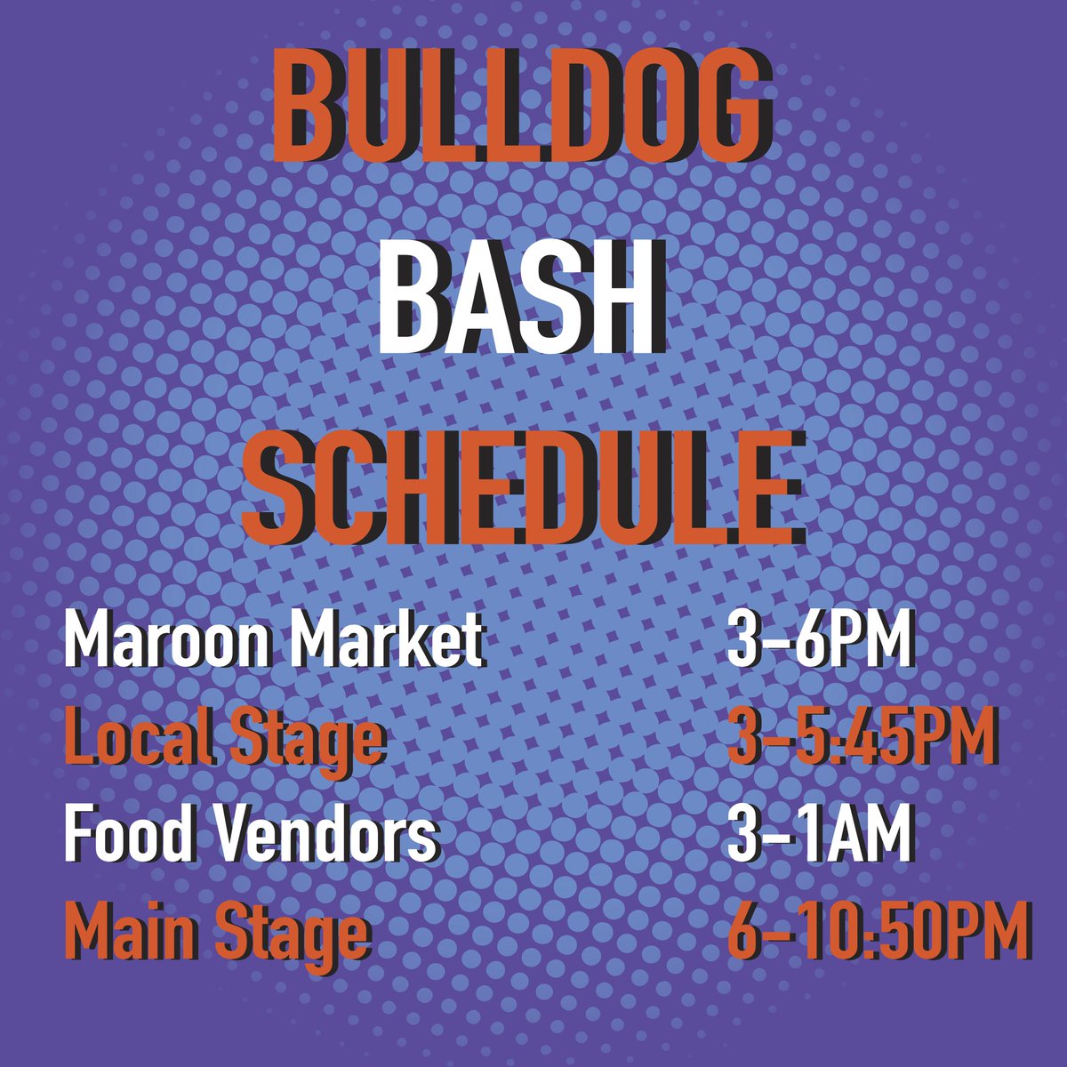 Starkville_PD's tweet image. Enter at Lafayette and Lampkin to access the evening concert. No weapons or illegal substances. There will be checkpoints with metal detectors and random bag checks. #MSUBB18 #BeSafeHaveFun @MSUBulldogBash
