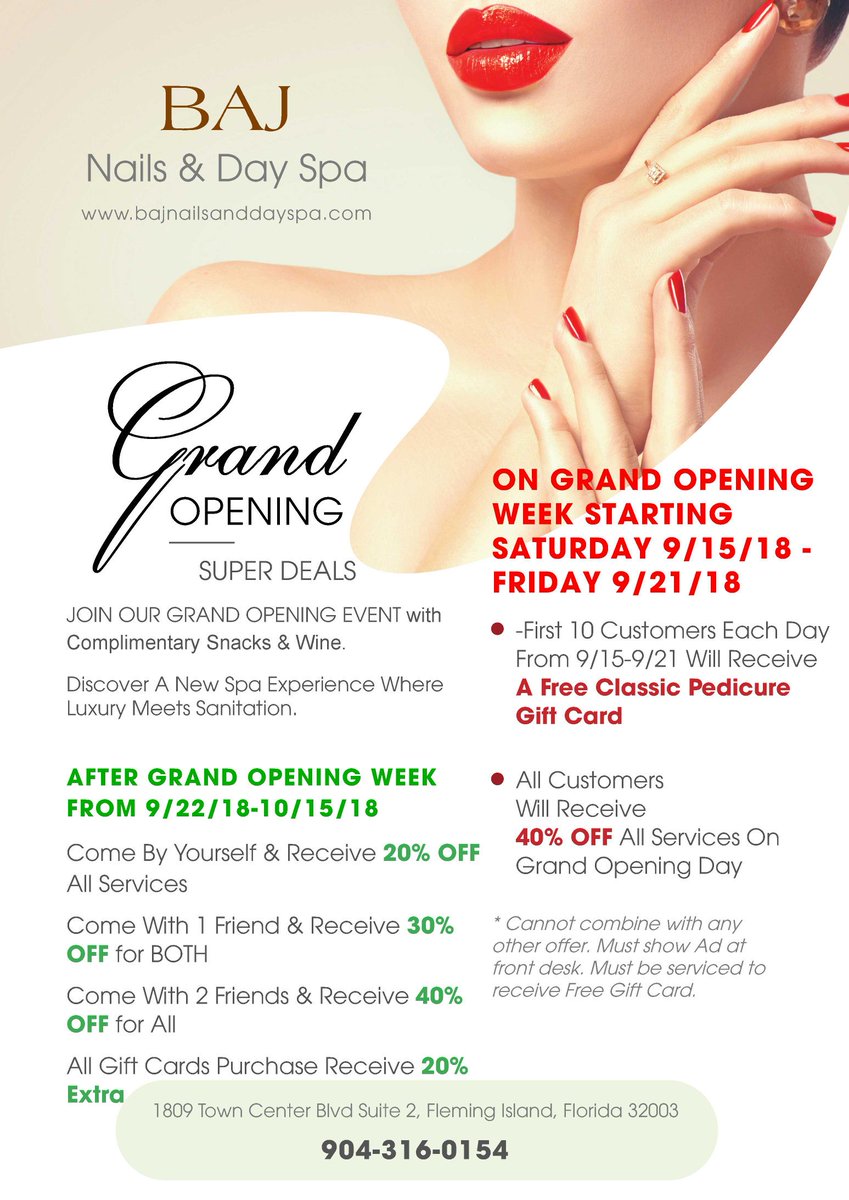 SpaBaj's tweet photo. Grand Opening Specials til 10/15/18 https://t.co/Rba0CrOwA5