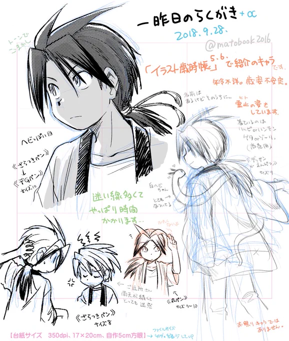 一昨日+αのらくがき 見た目は16～17歳くらい?もっと子供にするか迷い中    
使ったCGソフトはCLIP STUDIO 