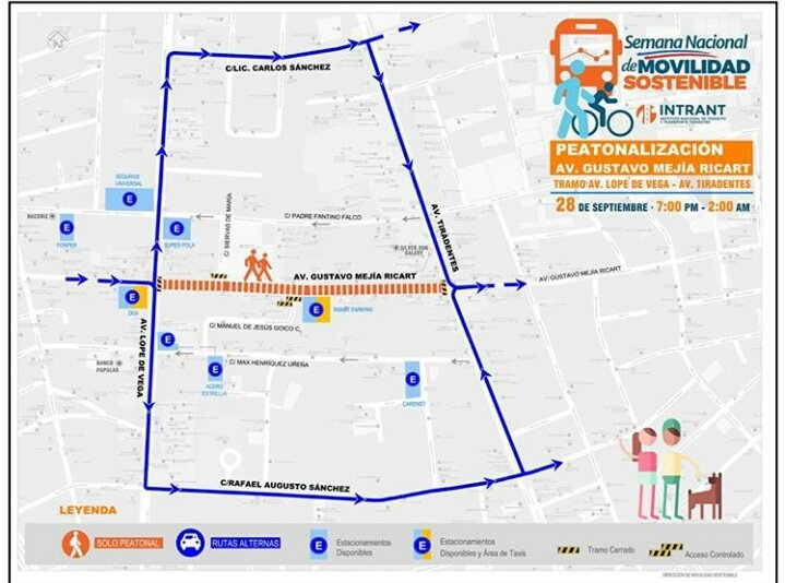 SeguridadVialUA's tweet photo. #SemanaMovilidadRD @INTRANT_RD Te invitamos a disfrutar de la Peatonalización de la Av. Gustavo con diversidad de actividades para el disfrute de todos Viernes 28 desde las 7 de la noche🎉🚲🚶🚶TE ESPERO! @DIGESETT @PoliciaRD https://t.co/khnLvpH1bs