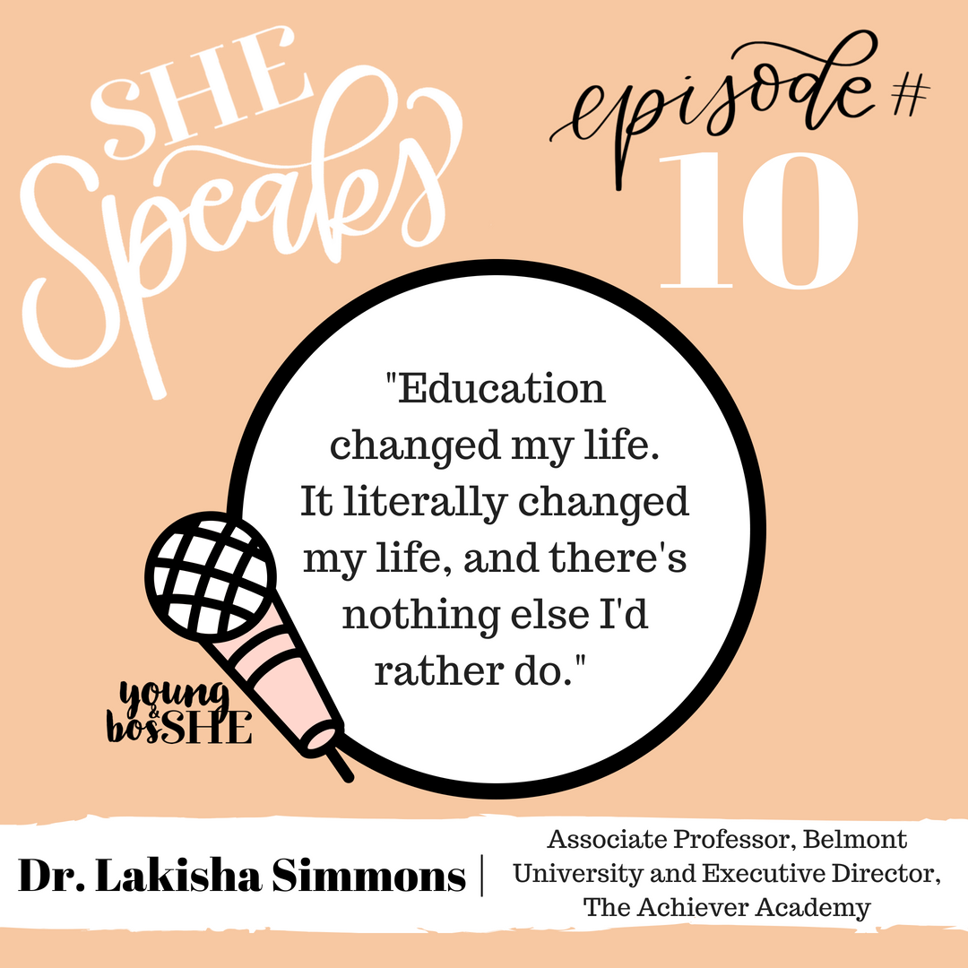 minervacareer's tweet photo. NEW PODCAST! // "Education changed my life. It literally changed my life, and there's nothing else I'd rather do." // Dr. Lakisha Simmons, Associate Professor, @BelmontUniv and Executive Director, @AchieverAcademy #ybSHE #youngbosSHE #SHEeducates #SHEspeaks #podcast #podcastguest https://t.co/Clm44tejqV