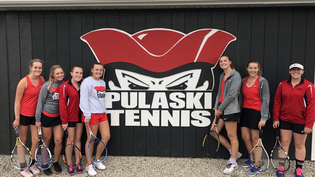 Pulaski_Tennis's tweet photo. Thank you seniors for all your successes and efforts through the years! So many amazing accomplishments that had never been down before at Pulaski in your four years. A great legacy left behind. You will be greatly missed! #RaiderStrong https://t.co/0y9N7rHfRe