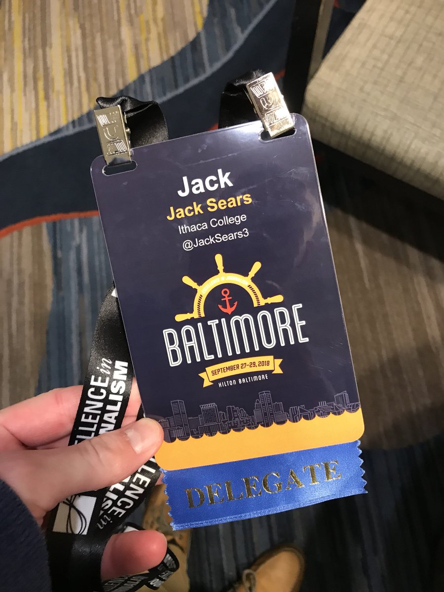 JackSears3's tweet image. Had a great first day at #EIJ18! Looking forward to the next two days, and am honored to be part of the group representing @IthacaSPJ and @ICParkSchool!