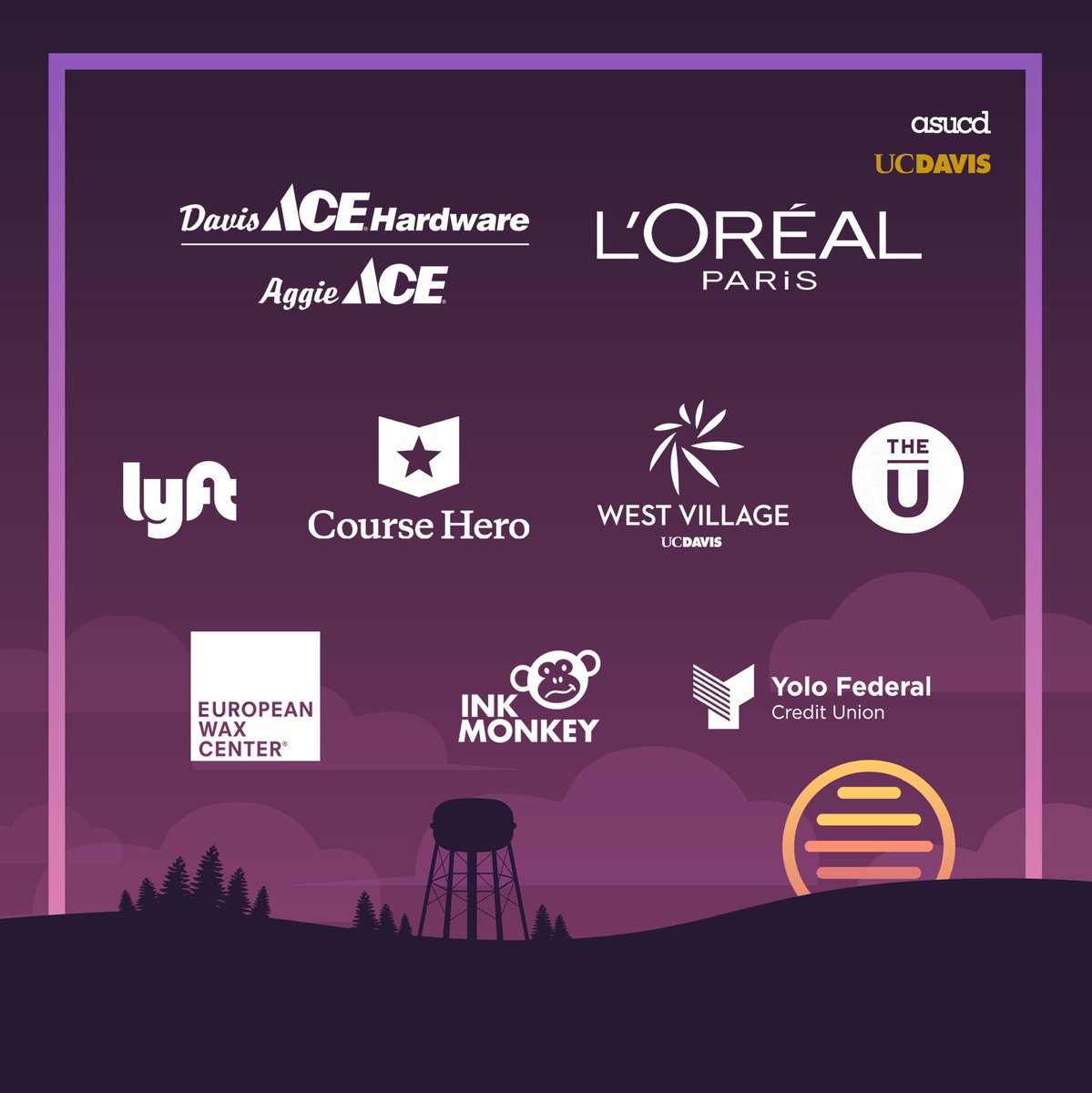 asucdEC's tweet photo. TOMORROW! Sunset Fest is going live 6:00pm tomorrow 9/28 on the UCD Quad. This is all made possible by our amazing sponsors who will have loads of free giveaways to give to you. Get there early to make sure you get it all! #asucdsunsetfest https://t.co/yH0ZKMEupp