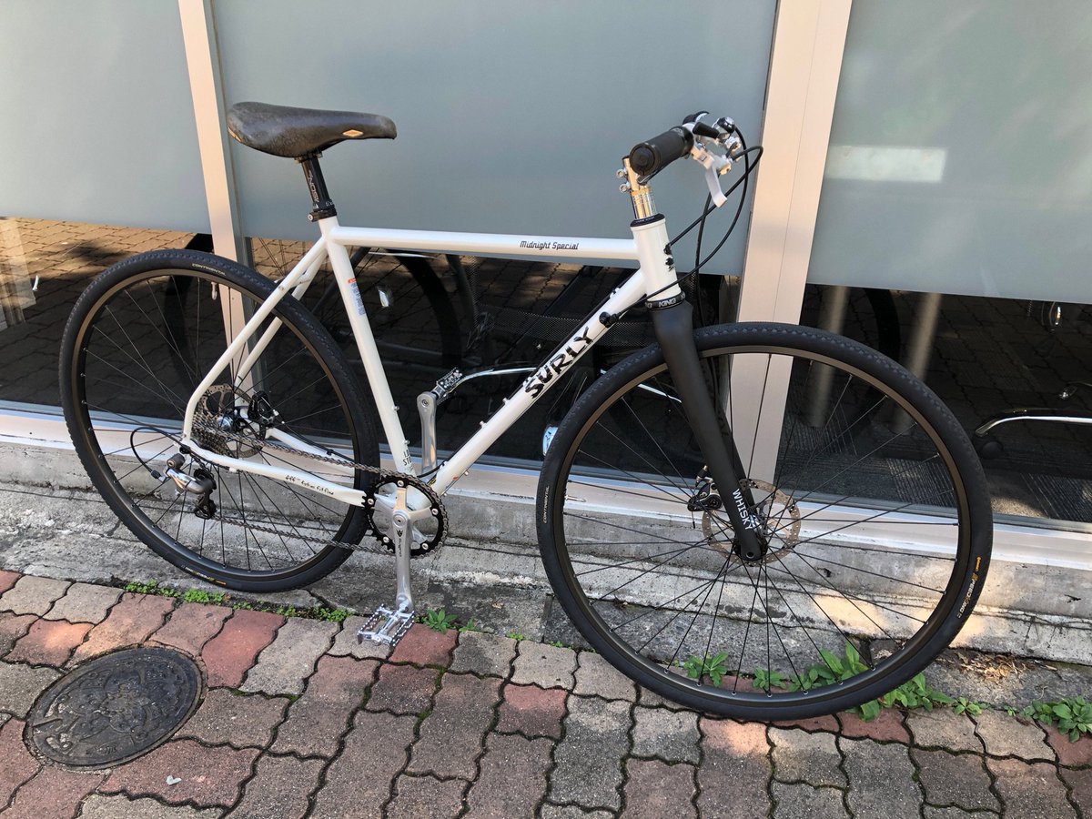 Midnight SpecialにWHISKYのカーボンフォークをインストール。ヘッド