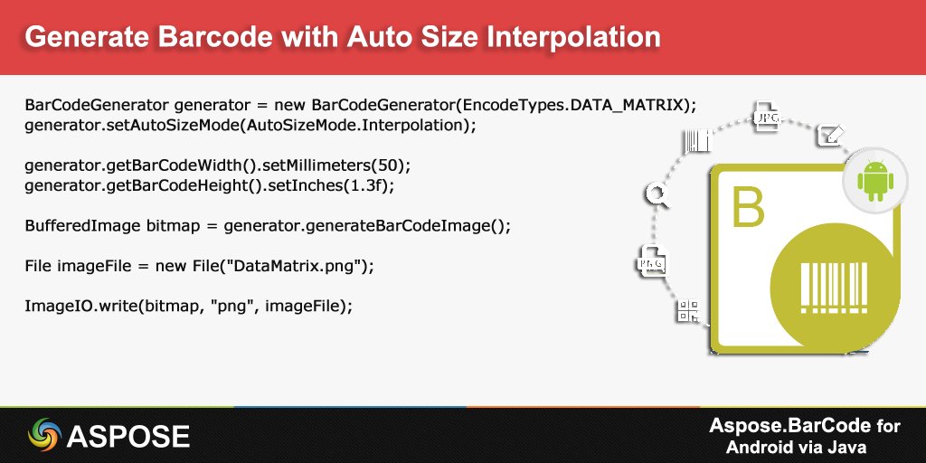 aspose's tweet photo. Generate #MaxiCode, #DotCode #Barcodes, #BMP #GIF #WebP File Formats Support & #Interpolation #AutoSize Mode Implementation inside #Android Apps: https://t.co/JAadltGK8z https://t.co/FH98lMrvKm
