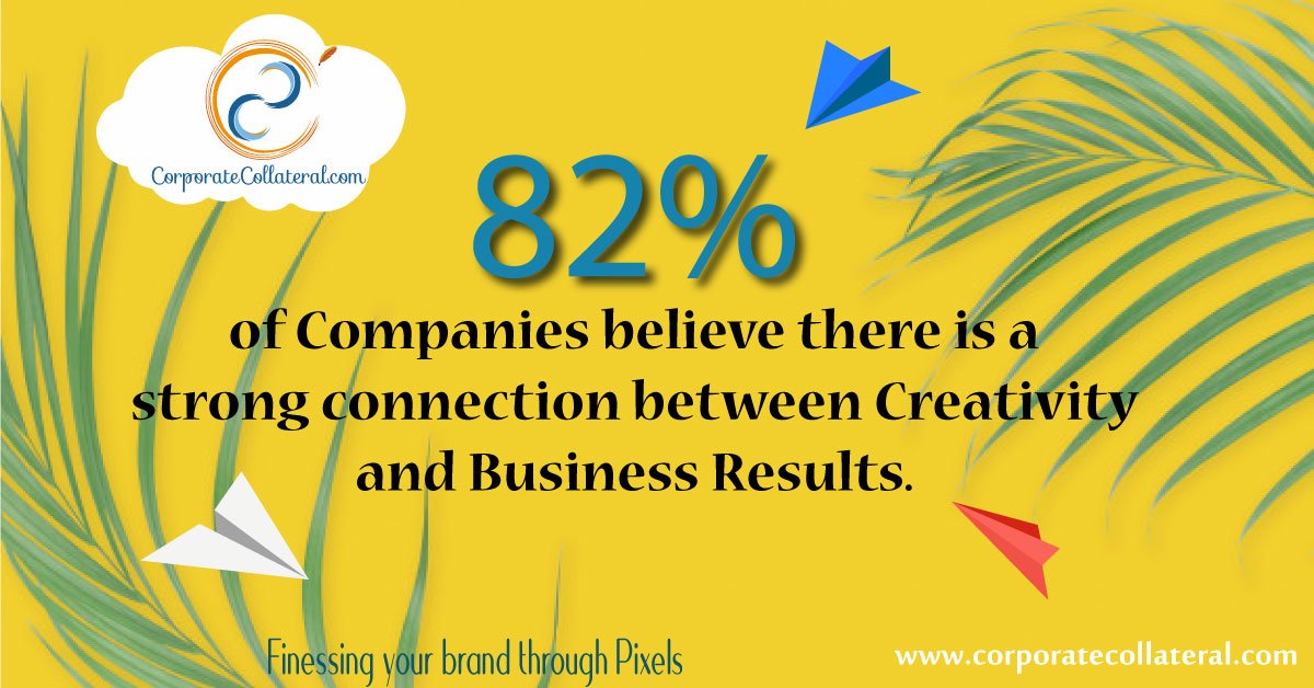 corporatecollat's tweet image. 82% Of Companies believe there is a strong connection between #Creativity 
and Business Results. #2D3DAnimation #corporatecollateral