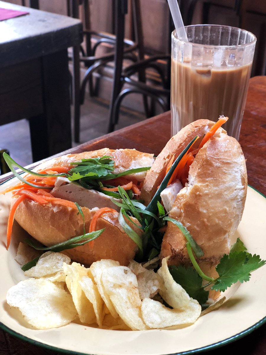 Goodfoodthyme's tweet photo. Banh mi and Vietnamese iced coffee for lunch at #sunnysshop #prospect #Adelaide #yum https://t.co/ZKhb7CMlXn