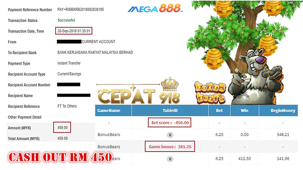 cepat918's tweet photo. #Tahniah Bossku!!
#Mega888 #BonusBear
#SlotMachines
#CASHOUT #RM450
#Ong2mari
💁Wechat : cepatcuci
💁Whatsapp : +6011-11986687
💁Website : https://t.co/jSiEB3cgSz
#SCR888 #918KISS #MEGA888 #GW99 #SUNCITY #ROLLEX #NEWTOWN #LPE88 #CASINO #Joker138Translate Tweet https://t.co/a30IMAYLWk