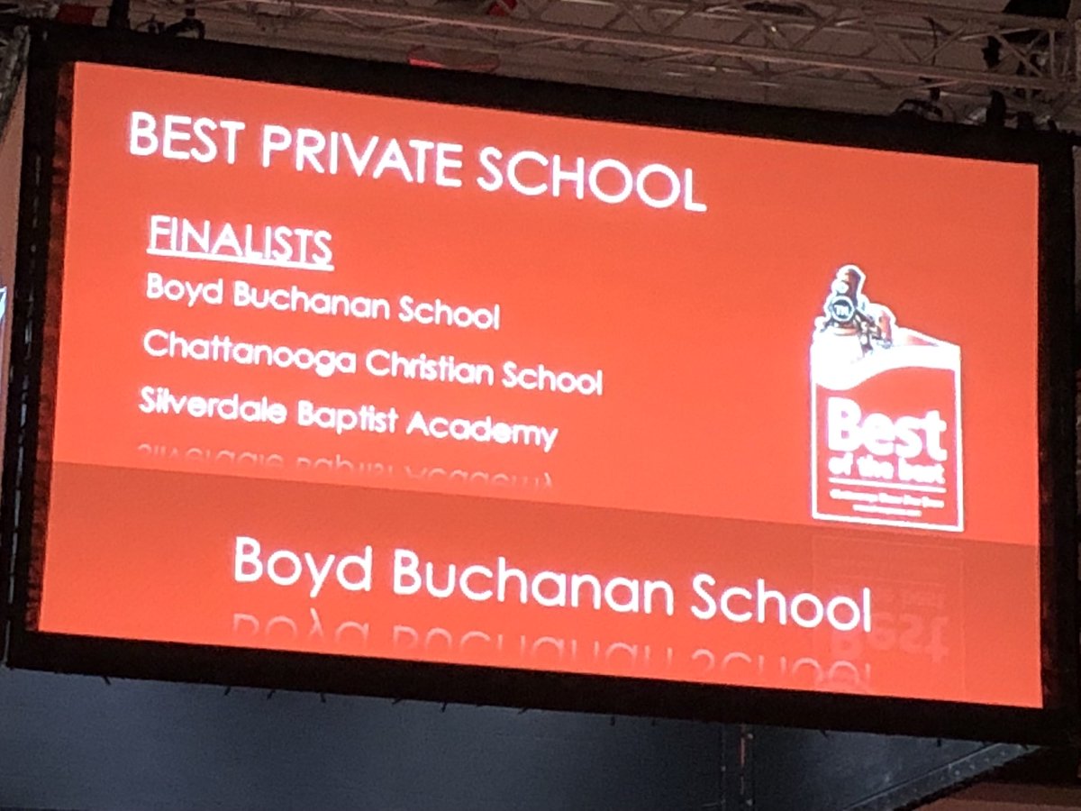 BoydBuchanan's tweet photo. Thank you, Chattanooga, for voting @BoydBuchanan #1 Best Private School! #rareandspecial #ALLINBUCS https://t.co/Mzt4NKq8Lm