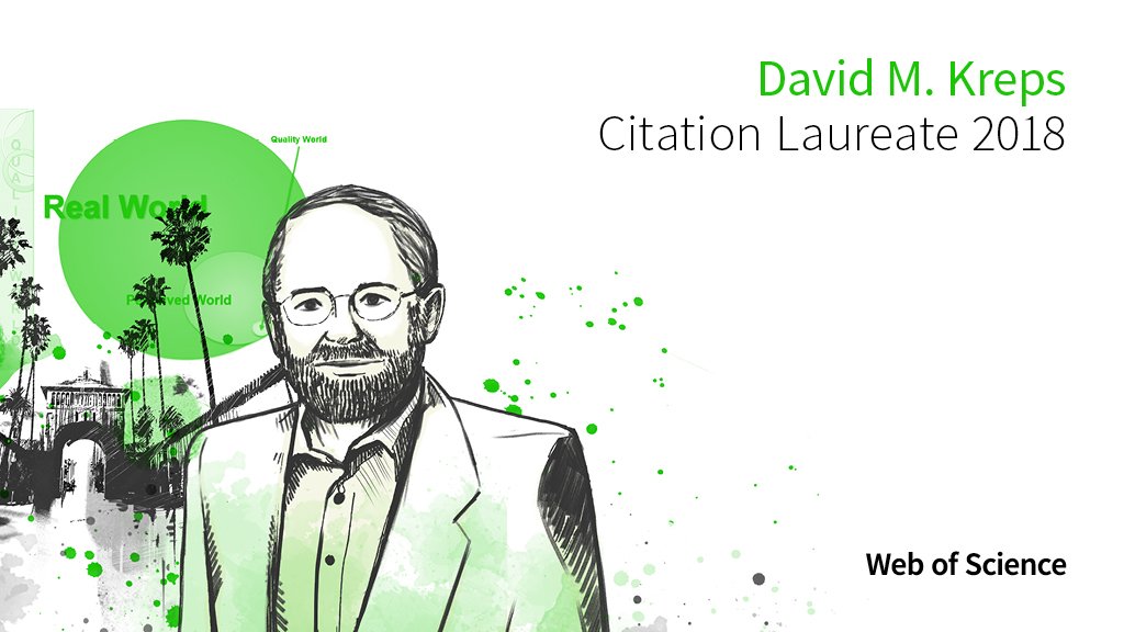 Clarivate's tweet photo. David M. Kreps, Adams Distinguished Professor of Management & Professor of #Economics at @StanfordGSB, has been named to the 2018 hall of #CitationLaureates for contributions to dynamic #economicphenomena: https://t.co/Ap6TOBmLJw
#WorldClassResearcher #NobelPrize @NobelPrize https://t.co/nSuPvyWDA1