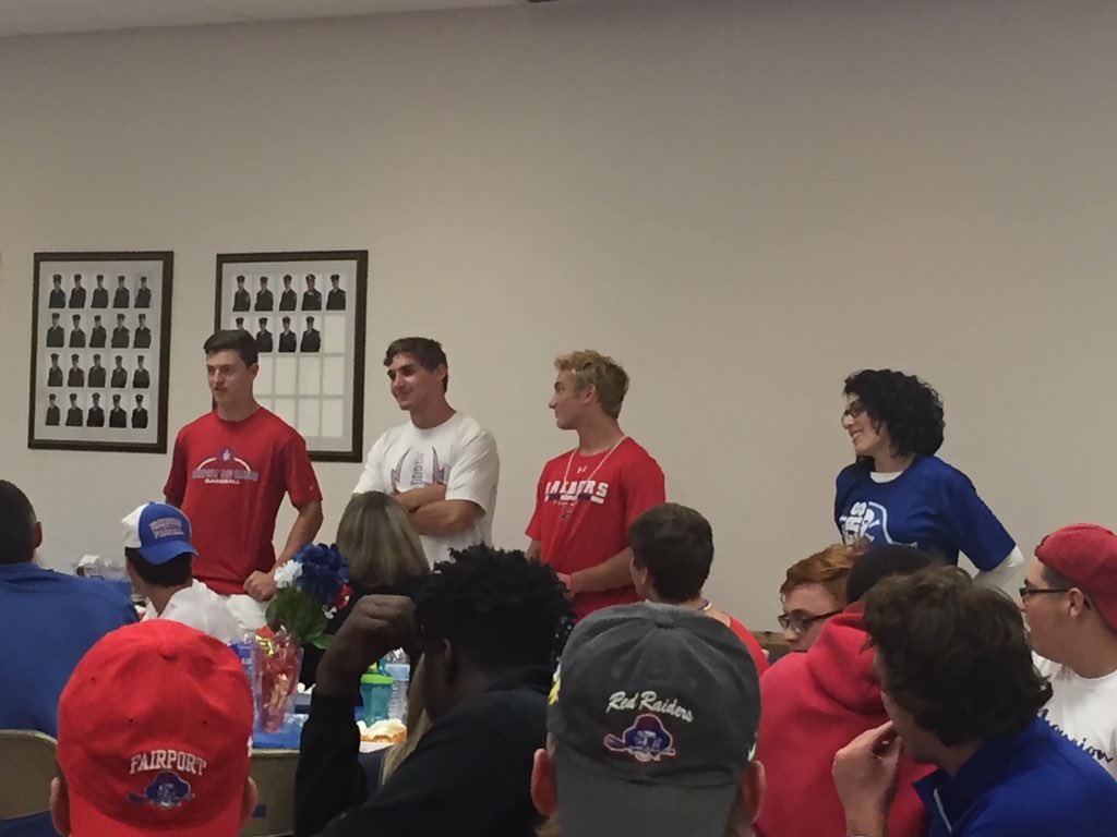 fairport_high's tweet photo. Varsity football teacher appreciation dinner. #familydinner #RaiderNationMakeaDifference https://t.co/4VzSFU2Uzo