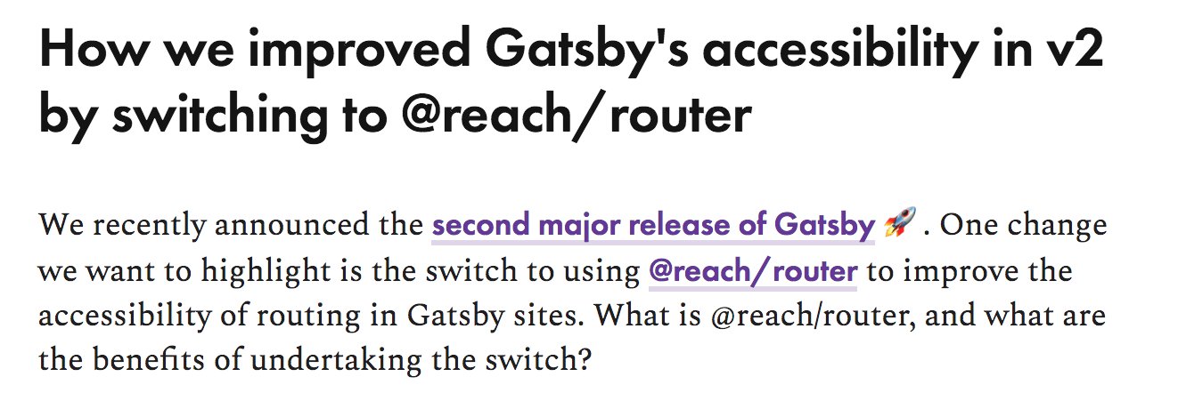 توییتر \ Gatsby در توییتر: «How we improved Gatsby's accessibility in v2 by switching to @reach/router Blog by @amberleyjohanna https://t.co/rQfDJ6C6Lb https://t.co/pgQZHZLm8f» توییتر \ Gatsby در توییتر: «How we improved Gatsby's accessibility in v2 by switching to @reach/router Blog by @amberleyjohanna https://t.co/rQfDJ6C6Lb https://t.co/pgQZHZLm8f»