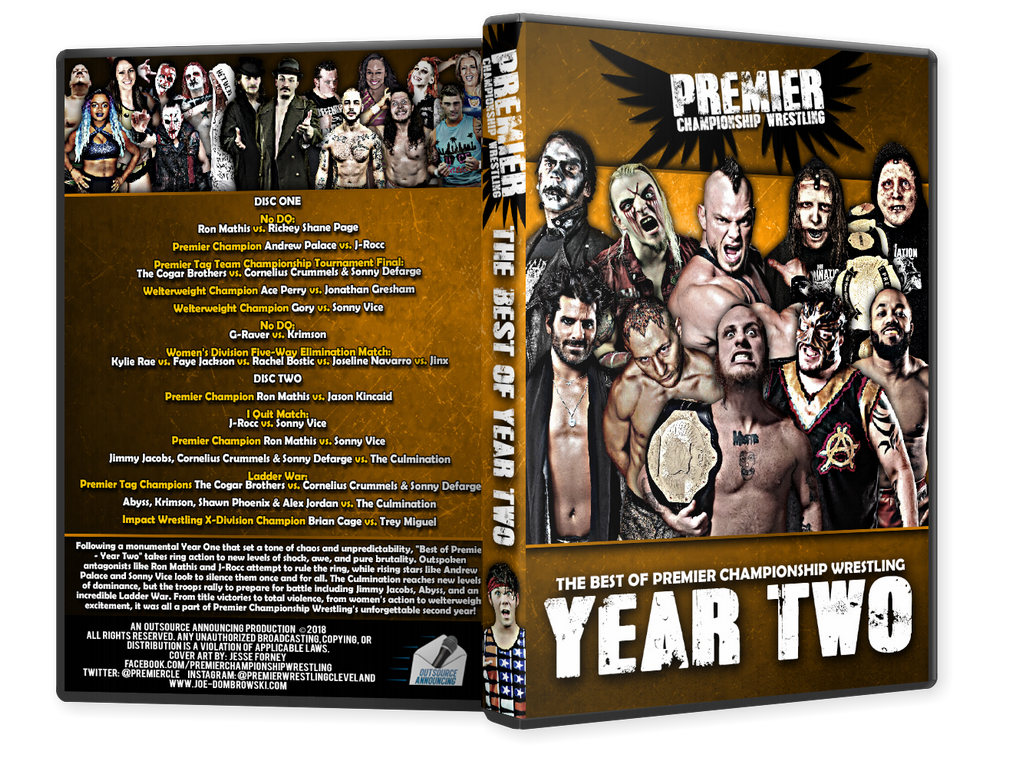 AVAILABLE NOW ON DVD: Best of Premier - Year TWO! Featuring: <a href="/TherealAbyss/">Abyss</a>, @JimmyJacobsX, @MrGMSI_BCage, <a href="/TheJonGresham/">🐙</a>, @GiftKincaid, <a href="/TheTreyMiguel/">Trey Miguel</a>, title matches, Ladder War, I Quit, No DQ, huge tags, women, welterweights &amp; more! Two discs, 5.5 hrs at Joe-Dombrowski.com!