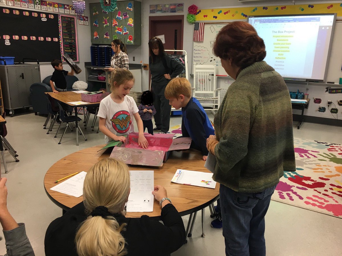 alihayes95's tweet photo. So incredibly proud of all the work my kiddos put into planning, preparing, and presenting their first PBL of the year! What can you make with a box? #proudteacher #PBL #boxproject https://t.co/qpTfyYvhtB
