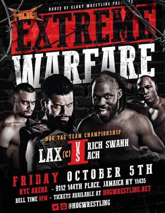 HOGwrestling's tweet photo. LAST CALL on Questions. Taking the final few questions. 

Remember our next event is #ExtremeWarfare October 5th. Tickets available at https://t.co/u3yegr8Zzt  #AskHOG https://t.co/kY8PT1jdZx