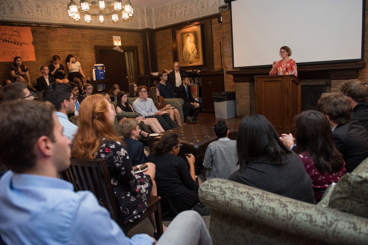 UChicagoCollege's tweet photo. Tonight Prof. Gabriel Richardson Lear delivered the celebrated Aims of Education address to incoming students. Later they returned to their residence halls for faculty-led discussions, encouraging the type of discourse that is integral to the College experience. #oweekuchicago https://t.co/vfL1ATR4Fx