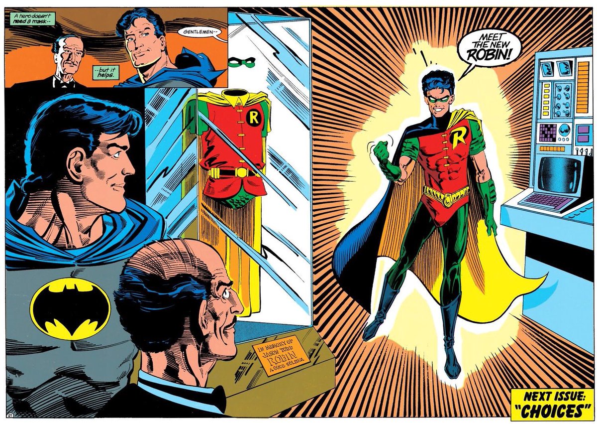 HolyBatCast's tweet photo. This might be my favorite drawing of #Robin... ever. I stared at it way too long when I bought this issue back in the day. And it was done by the great #NormBreyfogle. What a master! #RIPNormBreyfogle #Batman #TimDrake https://t.co/0lo3koZZ3I