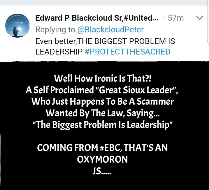 RustyWhitehead's tweet photo. Hmmmm, coming from #EBC... his comment is an #EpicFail. It's not like ppl don't know he's a #SelfProclaimedSiouxLeader, a #ScammingConMan, a #SurenosGangMember AND has #4OpenWarrants! That boy is 2 busy #RunningFromTheLaw. Ppl like him, who #LIE #Steal 2 look good, r the problem https://t.co/o3c0t8iECh