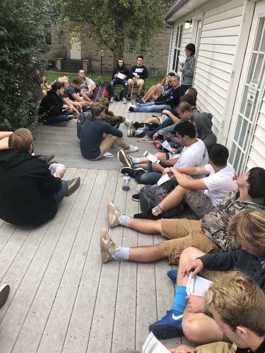 owossoathletics's tweet photo. Monday, Trojan Football was fortunate to spend time at Owosso’s Safe Center. A tour, and some discussion about domestic violence were very appreciated by our boys. #realmenrespectwomen https://t.co/dsezraWzvJ