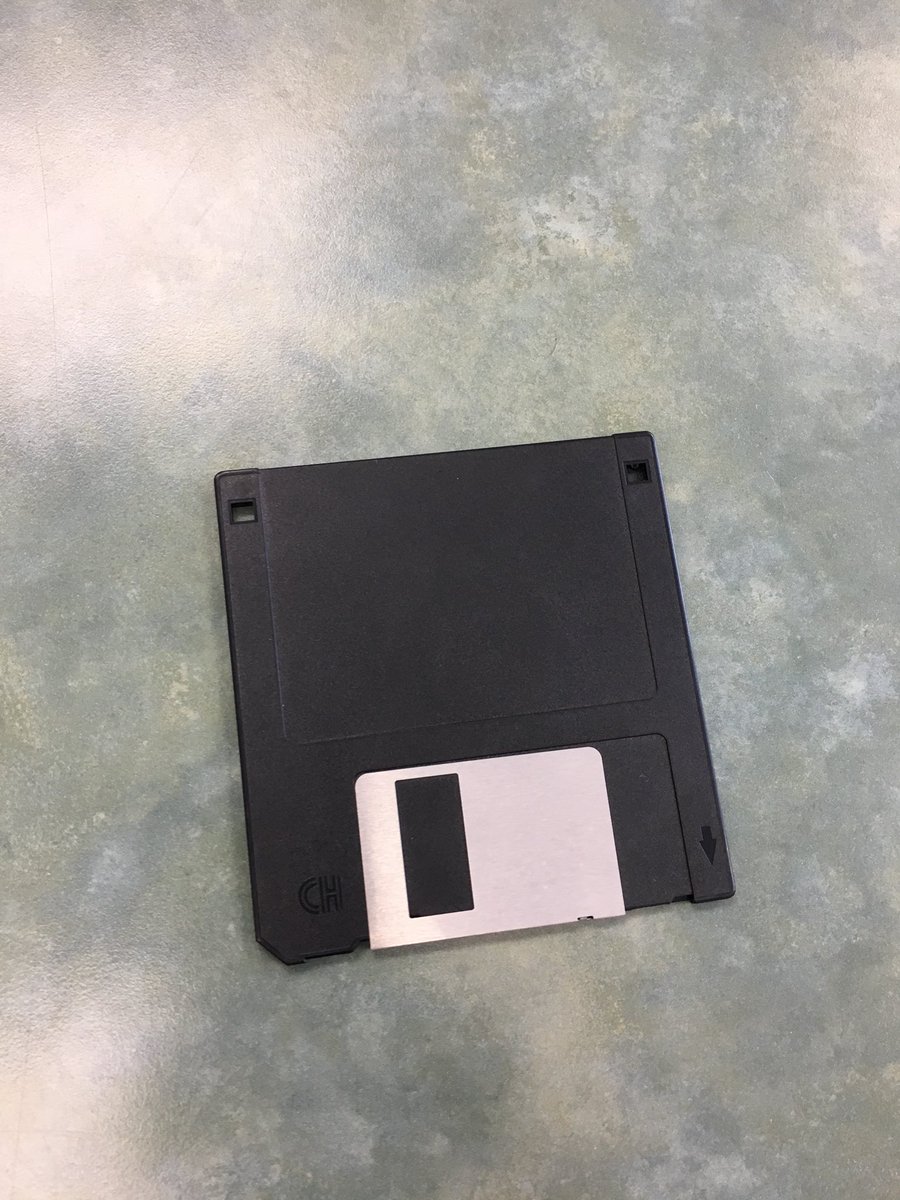 DavidGusitsch's tweet image. “Throwback” alert 🚨: 
One of our tech guys was walking around w/this sweet 3 1/2” floppy disk today. I asked if it was a prop for something and he said “No, someone needs some files off this...”. Straight face. 
#CorelWordPerfect2.0 #DialUpModem #PCjr #NoMagnets #BitsBytes #1993