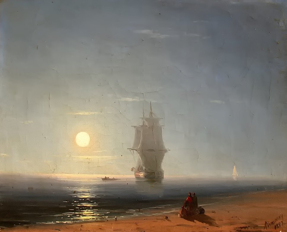 The craziness of twitter is so high today that I'm posting a second Aivazovsky painting today..."Lunar Night"