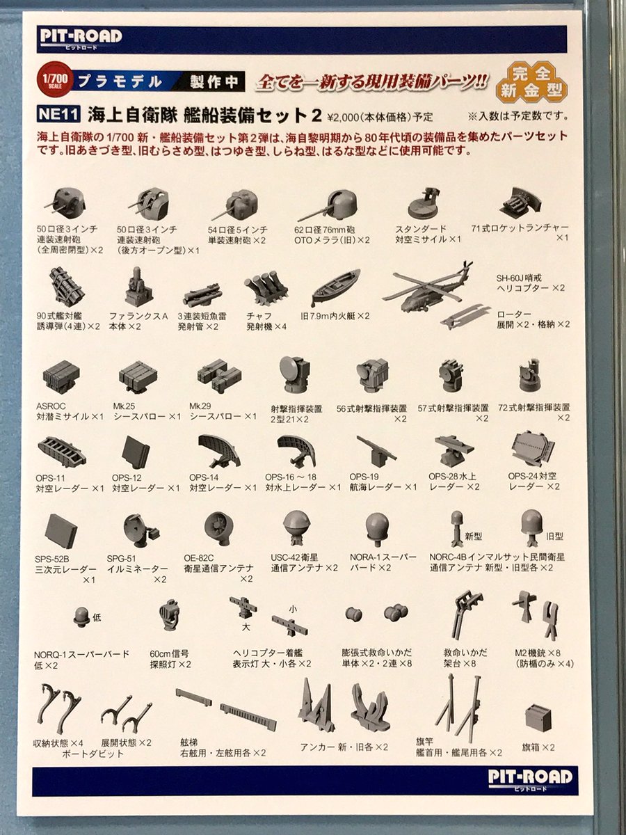今回はパネルのみの展示となりますが、「1/700 海上自衛隊 完全装備