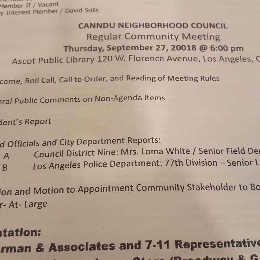 SurCentroLANews's tweet photo. @CannduNC #community meet in progress @AscotLAPL #NewAtLargeMember sworn in to represent #CommunityInterest! Openings still available! #JoinYourLocalNC #GetInvolved @EmpowerLA @LACityClerk #LACommunityfest also here representing! https://t.co/aUliPnsXil