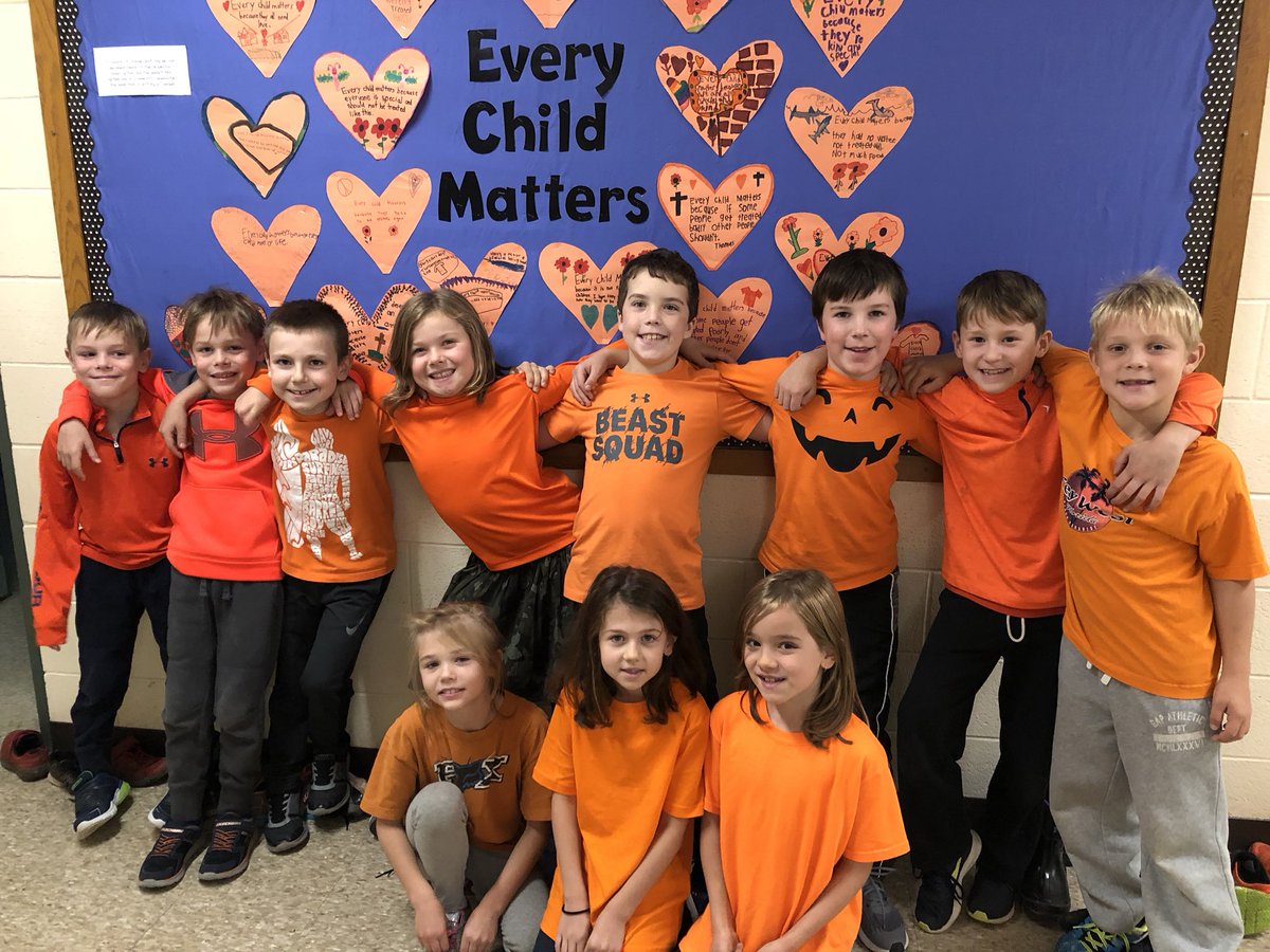 holyfamilytbc's tweet photo. Recognizing those who experienced Residential Schools and starting important conversations. #orangeshirtday #everychildmatters #tbay #tbcschools #holyfamily https://t.co/vMhdYVrFS0