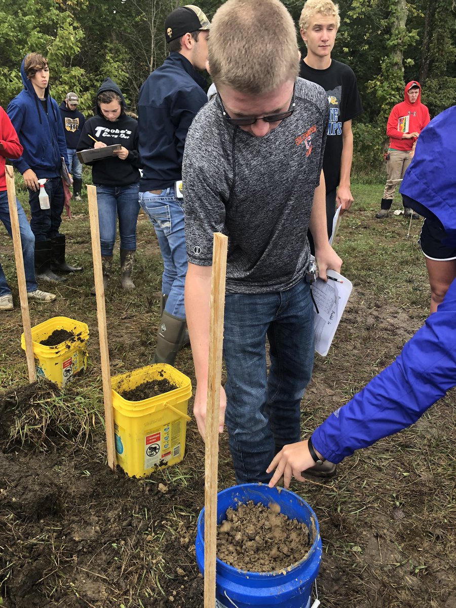 ColdwaterFFA's tweet photo. The Urban Soils Team participated in the District competition on Wednesday. Their team placed 10th out of 28 teams. Sam Boeckman placed 22, and Alicia Knapke placed 27th out of 162 members. They are a young team, so their future in the contest is exciting! Congrats! https://t.co/gNypODduPx