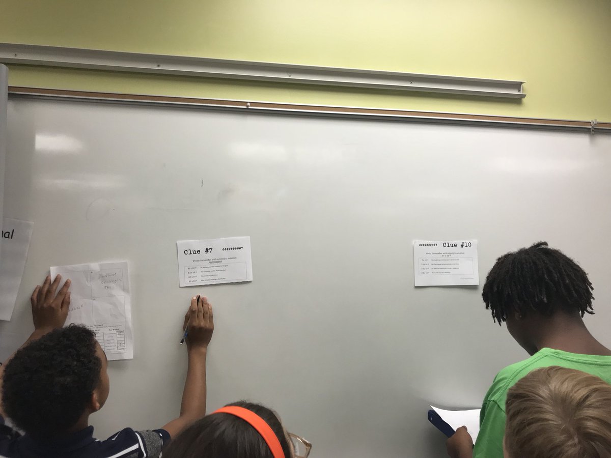 MrsTelecsan's tweet photo. Who Dun It?
Using scientific notation to find out who, where, and with what. Good collaboration and higher level thinking. #REYNproud @BR_STEM @REYNSupt #LoveLogicPuzzles https://t.co/biuv9Ow7kn