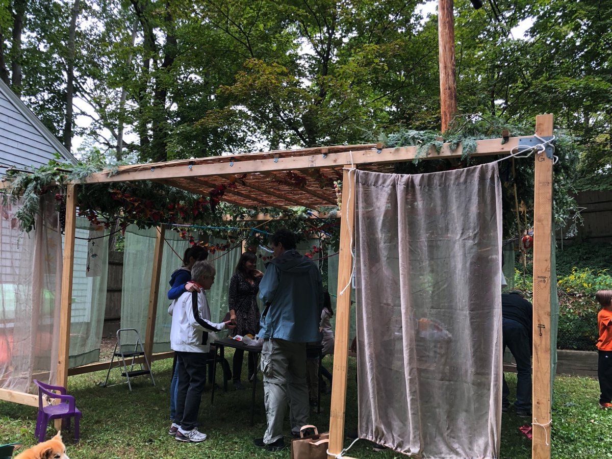 shirhadash's tweet photo. The Shir Hadash Communal Sukkah is back up! Here, a few photos from Sunday's decorating session. https://t.co/N5FmyXZ5cK