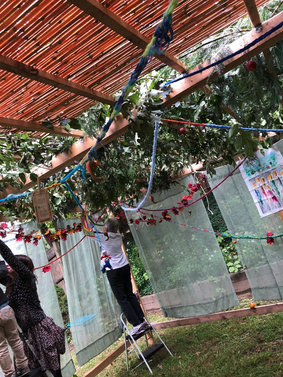 shirhadash's tweet photo. The Shir Hadash Communal Sukkah is back up! Here, a few photos from Sunday's decorating session. https://t.co/N5FmyXZ5cK