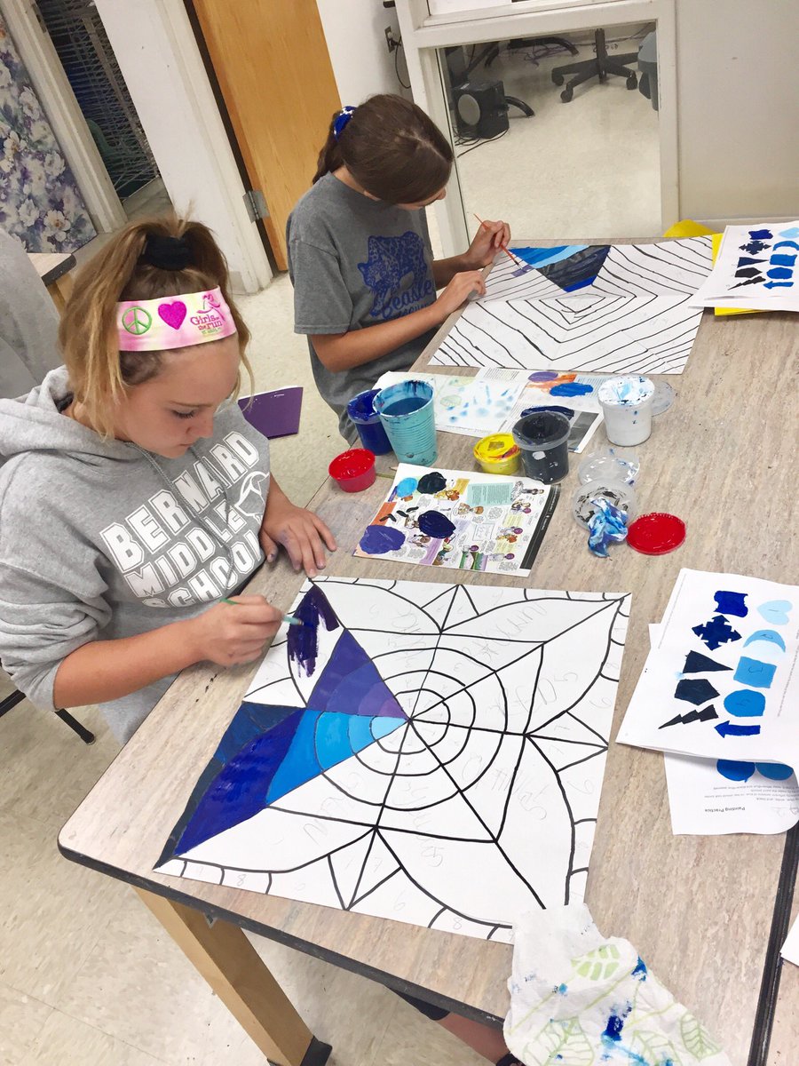 Intro to art kids are working hard on their color wheels this week! #BMSArt