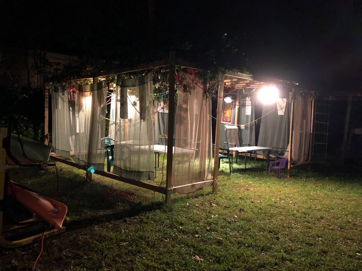 shirhadash's tweet photo. A few members met for dinner in the sukkah this evening. Perfect weather! Join the Havurah this Friday evening for a potluck and service. https://t.co/8huP3dCani
