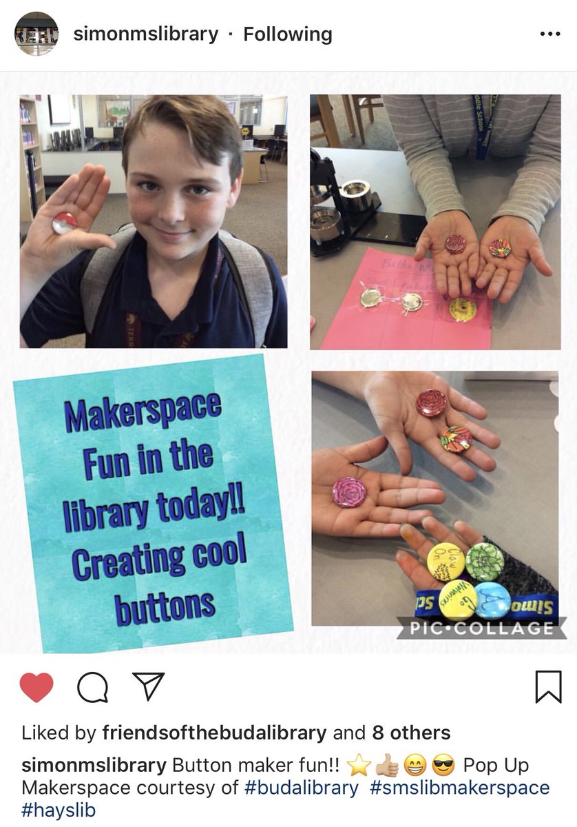 SMS_Library's tweet image. This week in the @SMS_Library #SMSLibMakerspace #HaysLib #MakerGonnaMake #BudaMakes @BudaLibrary @SMS_Wolverines #ProudToBeAWolverine 
Follow us on Instagram @simonmslibrary