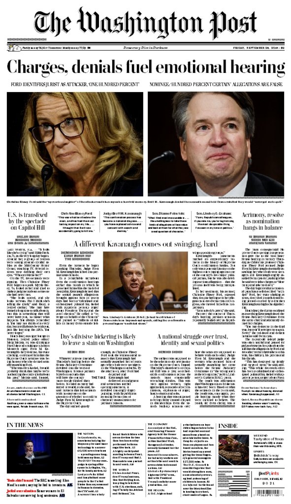 Konvertere Hovedgade lag Washington Post Design on Twitter: "Friday's front page of The @washingtonpost  print edition. https://t.co/sQTtkziZPr" / Twitter