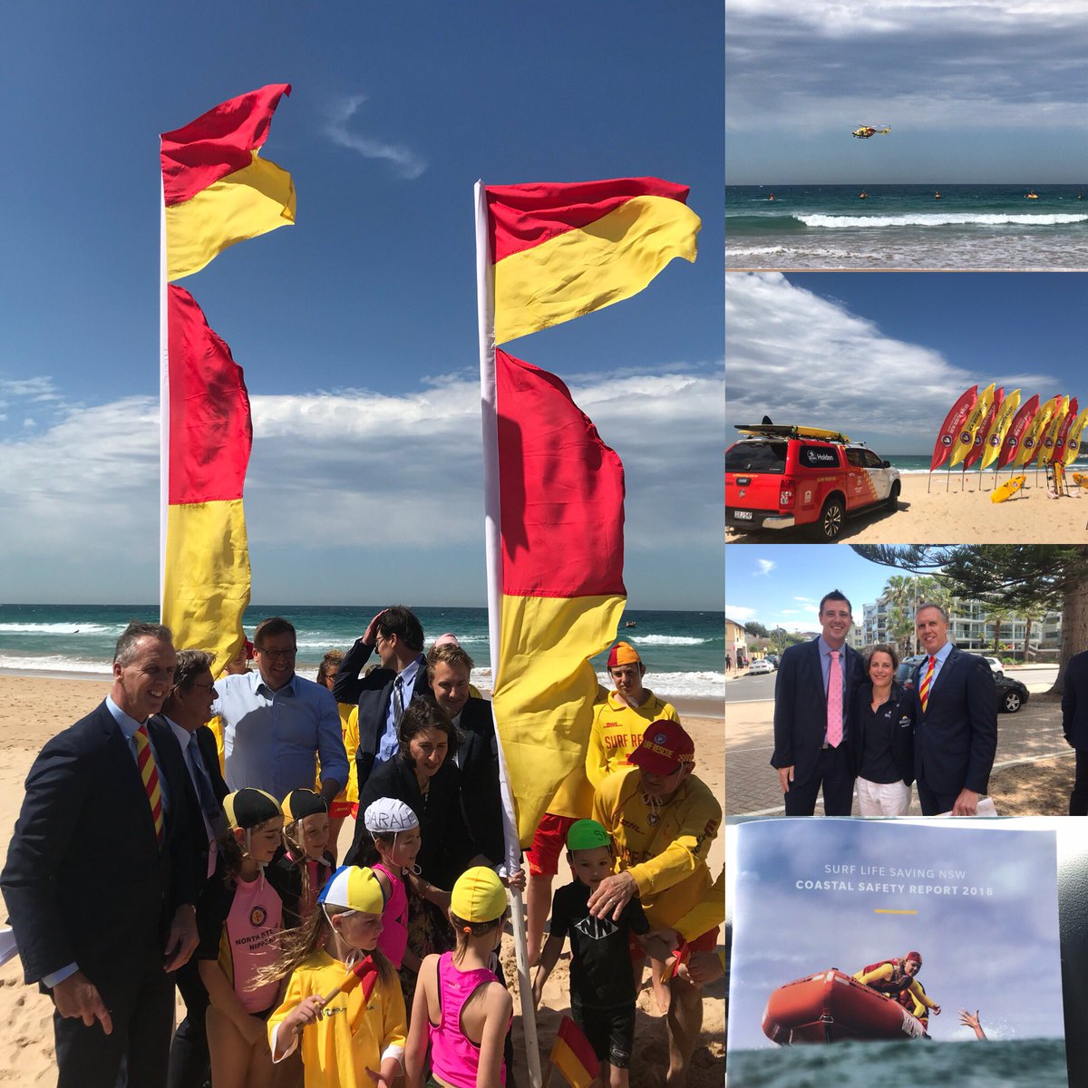 Bilgola_SLSC's tweet photo. @slsnsw launching the start of the surf life saving season #raisingtheflags last year 4,377 rescues were completed across the 129 NSW Clubs, patrolling members undertook 663,607 volunteer hours @stevenp6453 @RomillyMadew @slssnb #mysurflife @beachescouncil @MadewDavid @GladysB https://t.co/zGSxTUeoRN