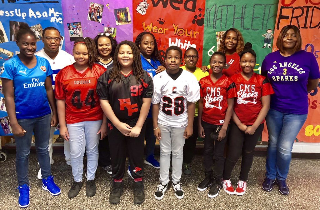 ConyersMiddle's tweet photo. Spirit Week Thursday was #MathleteVsAthlete. We had a large group of both, from students and staff alike! We’re a brilliant and strong bunch of Bulldogs at CMS!♥️🖤 What will Friday hold to end Spirit Week? Check back later!😀 #CMSWorldClass #BrilliantAndStrong @RockdaleSchools https://t.co/Adz5Wql4mZ