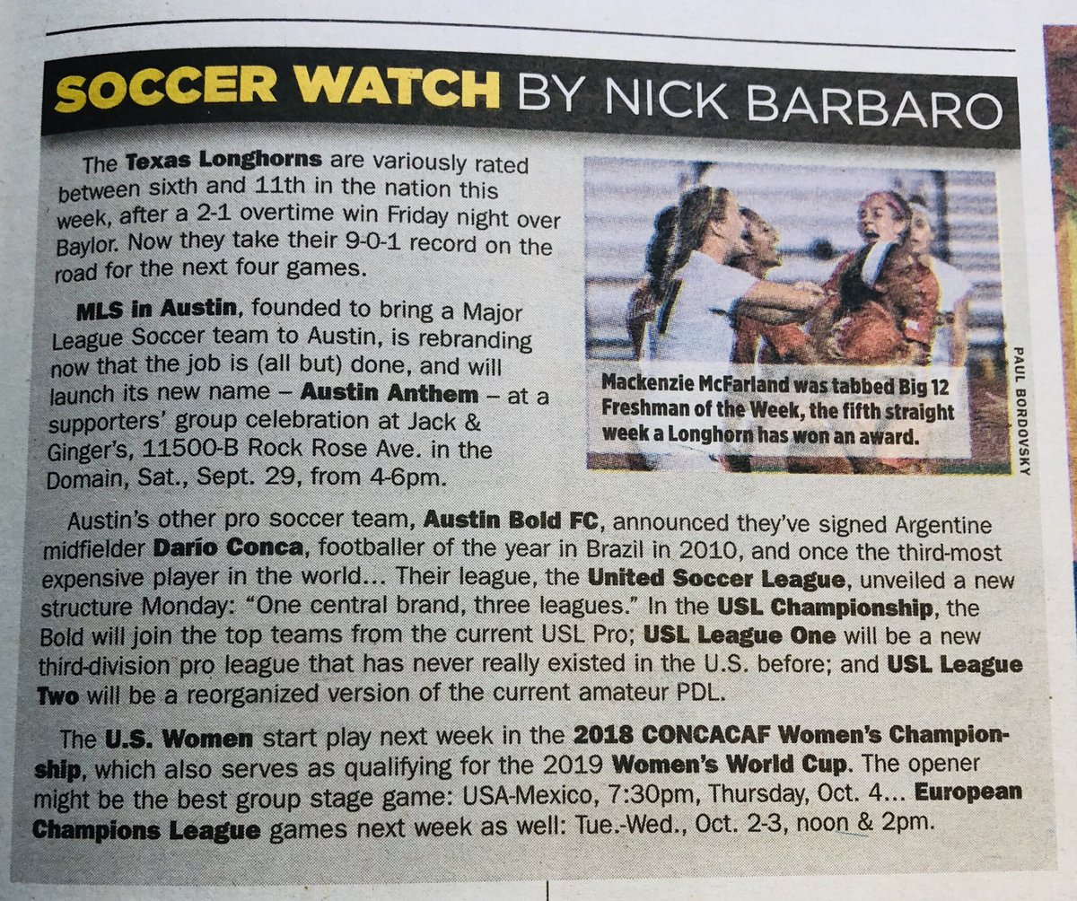📰 The <a href="/AustinChronicle/">Austin Chronicle</a> nails the reason for the name change. Thanks to Nick and team for the shout out promoting Saturday's event at <a href="/JackGingersAtx/">Jack and Gingers</a> as well. 
#AustinLovesSoccer 
austinchronicle.com/sports/2018-09…