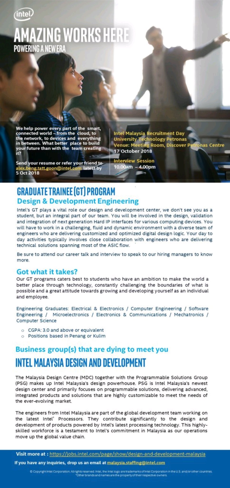 TEC on X: &ldquo;💻[INTEL MALAYSIA RECRUITMENT DAY]💻 Intel Corporation 
