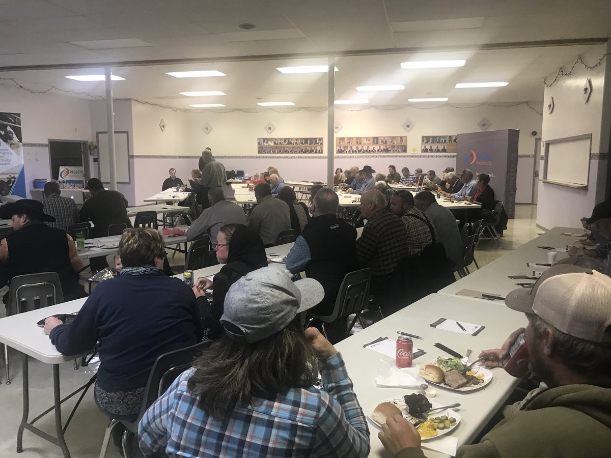 ProvetaN's tweet photo. We’ve had an excellent couple of days learning and discussing today’s relevant topics concerning Saskatchewan cattle producers. Full house at all 3 meeting venues! Big thanks to all who attended! #SaskAg #relevant #AnimalHealth #Feed #water #WestCdnAg https://t.co/XyRaoENvjK