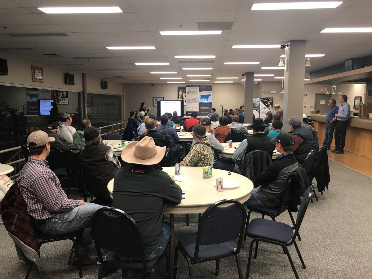 ProvetaN's tweet photo. We’ve had an excellent couple of days learning and discussing today’s relevant topics concerning Saskatchewan cattle producers. Full house at all 3 meeting venues! Big thanks to all who attended! #SaskAg #relevant #AnimalHealth #Feed #water #WestCdnAg https://t.co/XyRaoENvjK