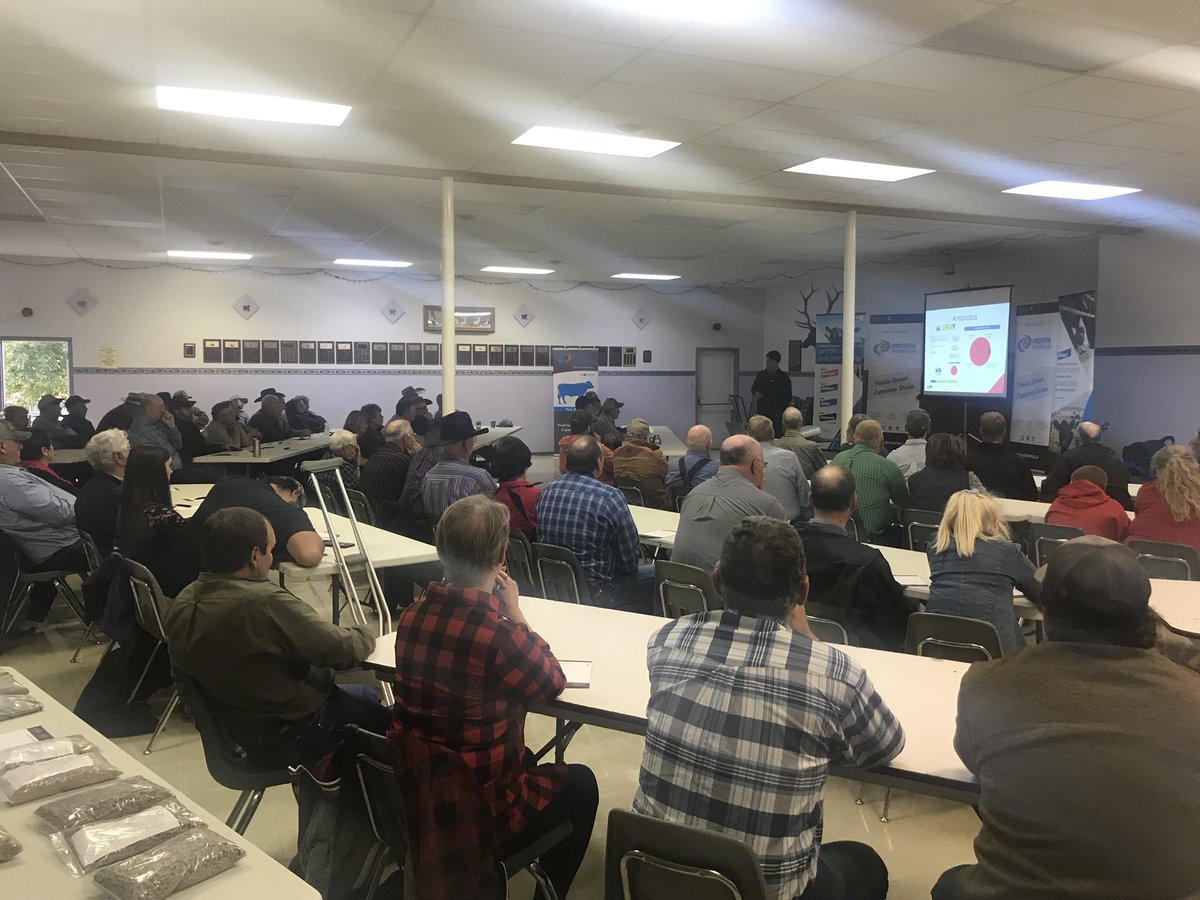ProvetaN's tweet photo. We’ve had an excellent couple of days learning and discussing today’s relevant topics concerning Saskatchewan cattle producers. Full house at all 3 meeting venues! Big thanks to all who attended! #SaskAg #relevant #AnimalHealth #Feed #water #WestCdnAg https://t.co/XyRaoENvjK