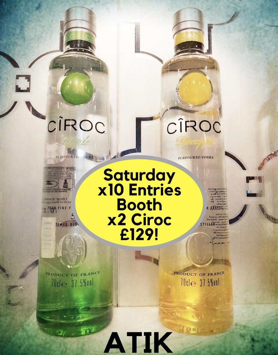 This Saturday Night <a href="/AtikWindsor/">Atik Windsor</a> x10 Entries* Booth x2 Ciroc = £129! Call 01753 622373 (opt1) To Book! @DJintheorious <a href="/iamgoosee/">goosee</a> <a href="/WalshyTheDJ1/">Walshy 🔑</a>