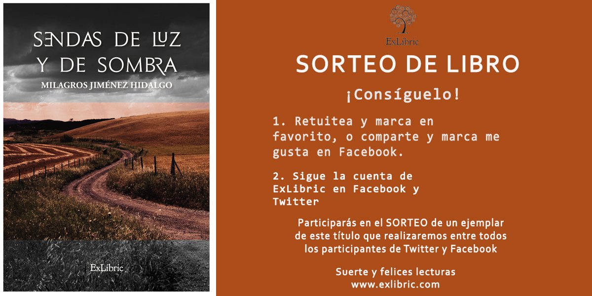 Si comenzamos la semana con un #SORTEO, nos vamos al #FinDeSemana con otro. 👏👏
Participa y podrás conseguir un ejemplar de "Sendas de luz y de Sombra"
¡Mucha suerte! 🤞