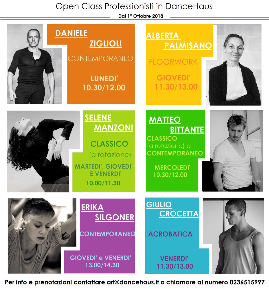 DanceHaus's tweet photo. Dopo una lunga pausa estiva è arrivato il momento di tornare in sala!

Dal 1° ottobre 2018 riprendono le Open Class per danzatori professionisti in DanceHaus a Milano (via Tertulliano, 70).

info e prenotazioni: art@dancehaus.it; 0236 515997; https://t.co/7IcRa5PGbn https://t.co/rUPY3siU91