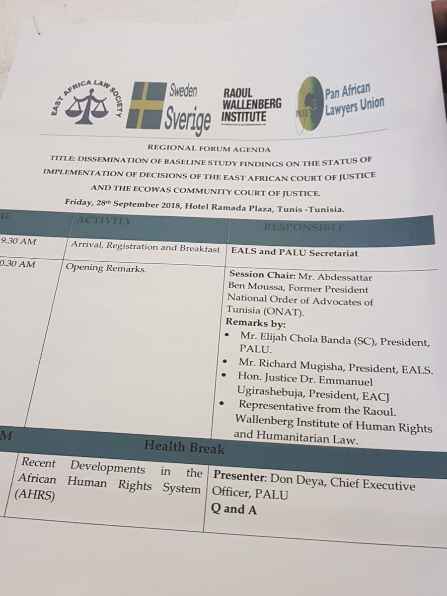 ealawsociety's tweet photo. Debate on the Status of Implementation of EACJ decisions currently on. @EACJCourt President Ugirashebuja makes a powerful opener on role of EACJ https://t.co/aDOoE4ULKt